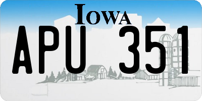 IA license plate APU351