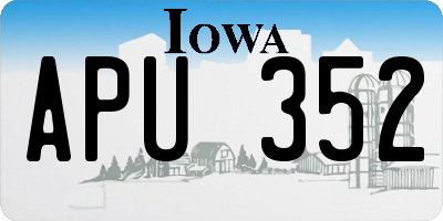 IA license plate APU352