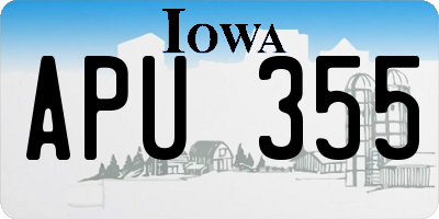 IA license plate APU355