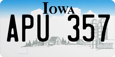 IA license plate APU357