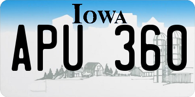 IA license plate APU360