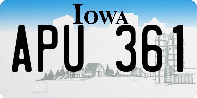IA license plate APU361