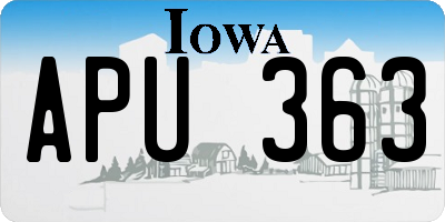 IA license plate APU363