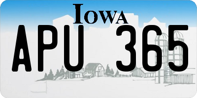 IA license plate APU365