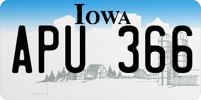 IA license plate APU366