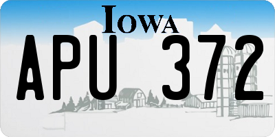 IA license plate APU372