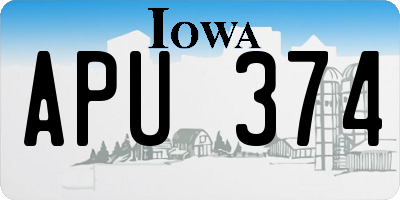 IA license plate APU374