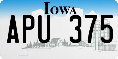 IA license plate APU375