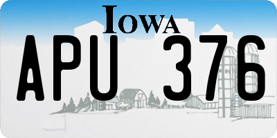 IA license plate APU376