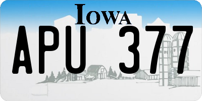 IA license plate APU377
