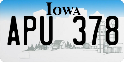 IA license plate APU378