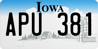 IA license plate APU381