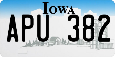 IA license plate APU382