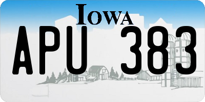 IA license plate APU383