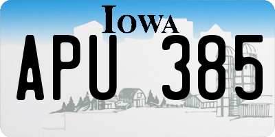 IA license plate APU385