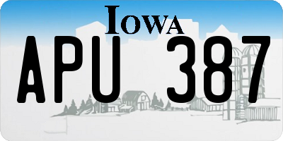 IA license plate APU387