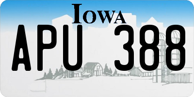 IA license plate APU388