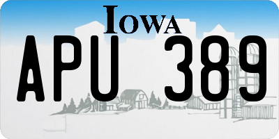 IA license plate APU389