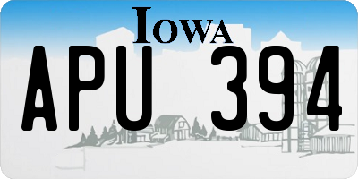 IA license plate APU394