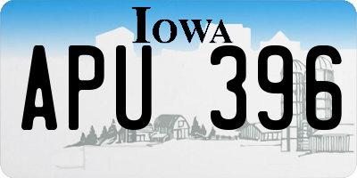 IA license plate APU396