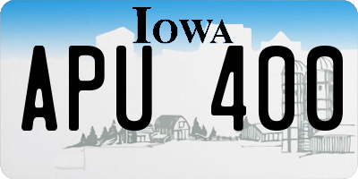 IA license plate APU400