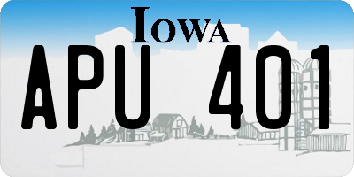 IA license plate APU401