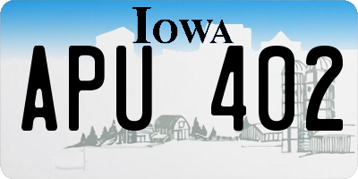 IA license plate APU402