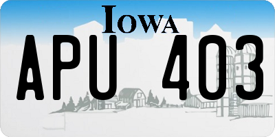 IA license plate APU403