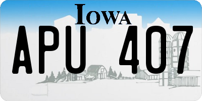 IA license plate APU407