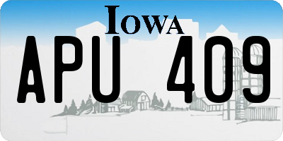 IA license plate APU409