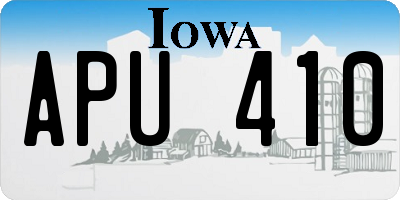IA license plate APU410