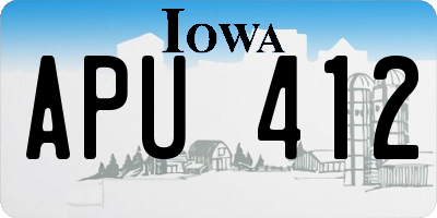 IA license plate APU412