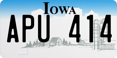IA license plate APU414