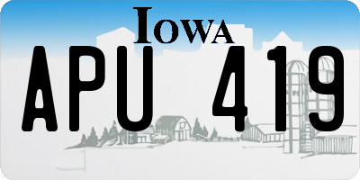 IA license plate APU419