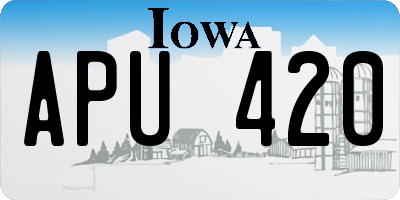 IA license plate APU420