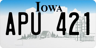 IA license plate APU421