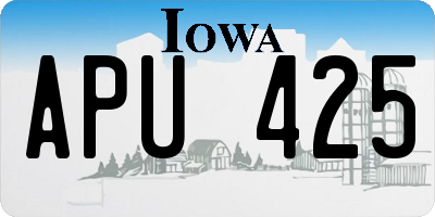 IA license plate APU425