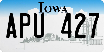 IA license plate APU427