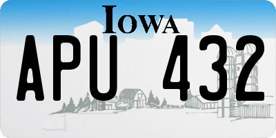 IA license plate APU432