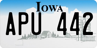 IA license plate APU442