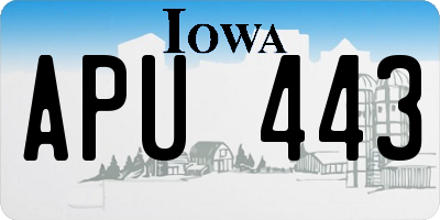 IA license plate APU443