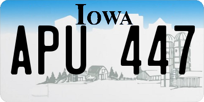 IA license plate APU447