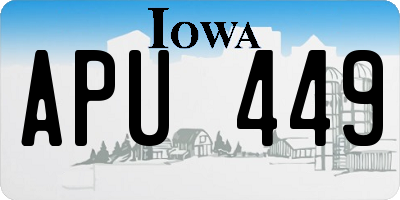 IA license plate APU449