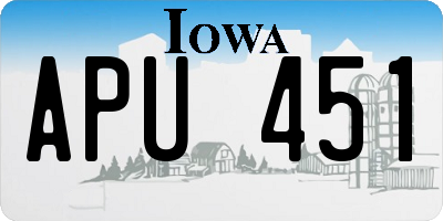 IA license plate APU451