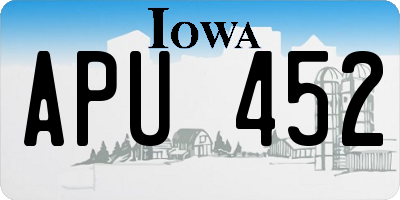 IA license plate APU452