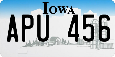 IA license plate APU456