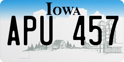 IA license plate APU457