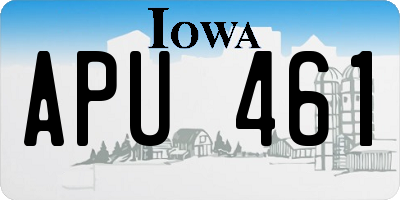 IA license plate APU461