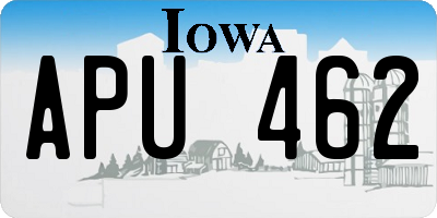 IA license plate APU462