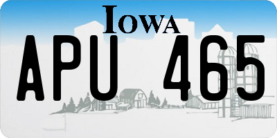 IA license plate APU465